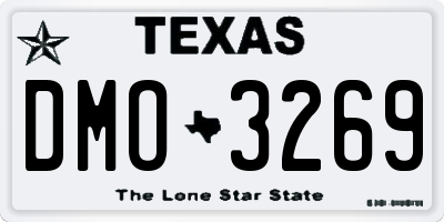 TX license plate DMO3269
