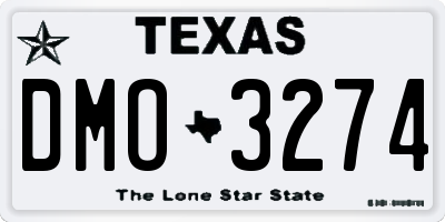 TX license plate DMO3274