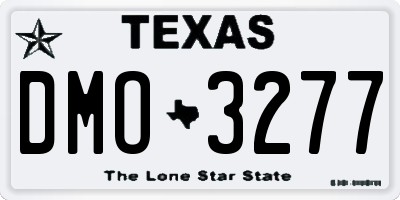 TX license plate DMO3277
