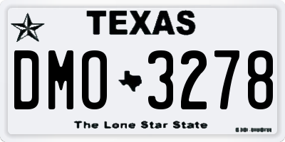 TX license plate DMO3278