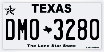 TX license plate DMO3280