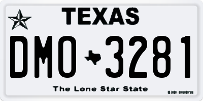 TX license plate DMO3281