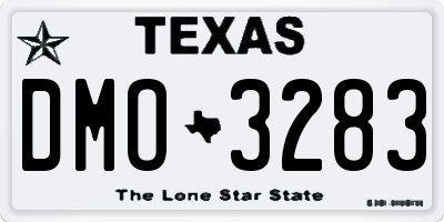 TX license plate DMO3283