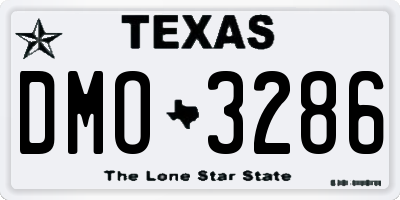 TX license plate DMO3286