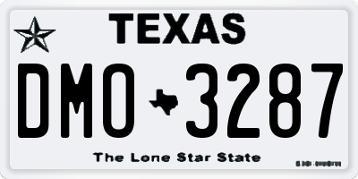 TX license plate DMO3287