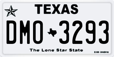 TX license plate DMO3293