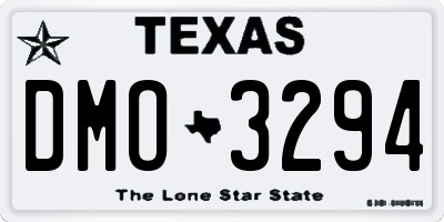 TX license plate DMO3294