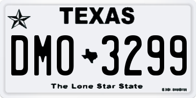 TX license plate DMO3299