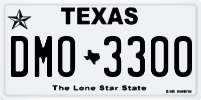 TX license plate DMO3300