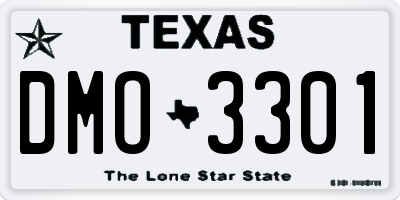 TX license plate DMO3301