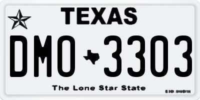 TX license plate DMO3303