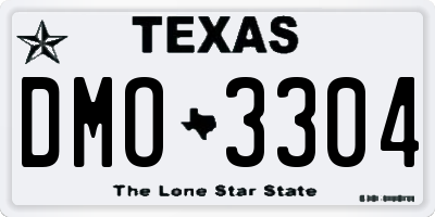 TX license plate DMO3304