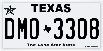 TX license plate DMO3308