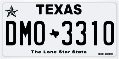 TX license plate DMO3310