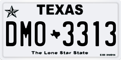 TX license plate DMO3313