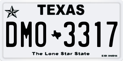 TX license plate DMO3317