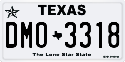 TX license plate DMO3318