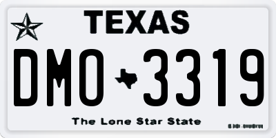 TX license plate DMO3319