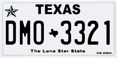 TX license plate DMO3321
