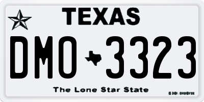 TX license plate DMO3323