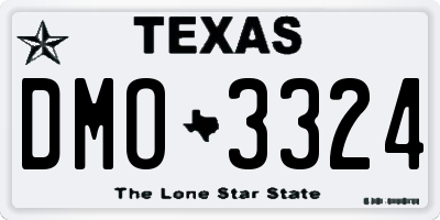 TX license plate DMO3324