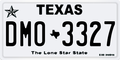 TX license plate DMO3327