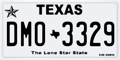 TX license plate DMO3329