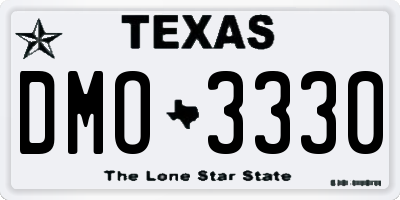 TX license plate DMO3330
