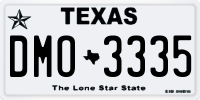 TX license plate DMO3335