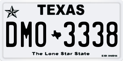 TX license plate DMO3338