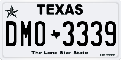 TX license plate DMO3339