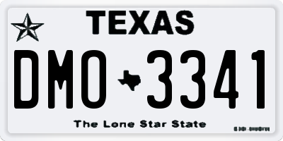 TX license plate DMO3341