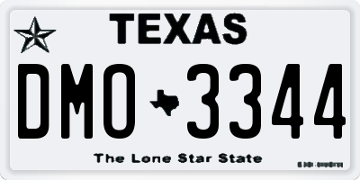 TX license plate DMO3344