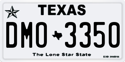 TX license plate DMO3350