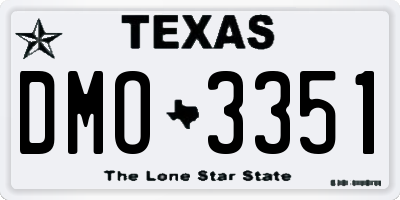 TX license plate DMO3351