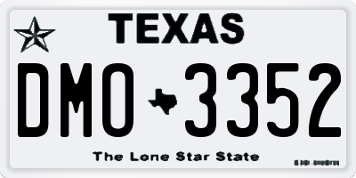 TX license plate DMO3352