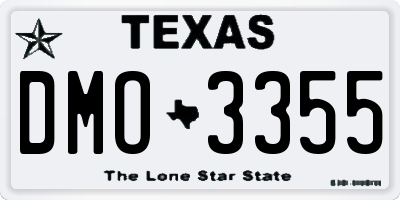 TX license plate DMO3355