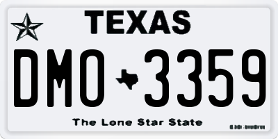 TX license plate DMO3359