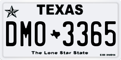 TX license plate DMO3365
