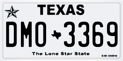 TX license plate DMO3369