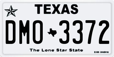 TX license plate DMO3372