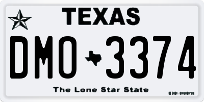 TX license plate DMO3374