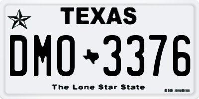 TX license plate DMO3376