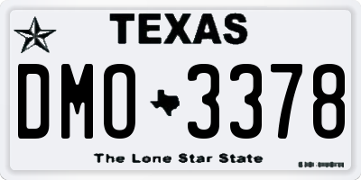 TX license plate DMO3378