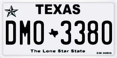 TX license plate DMO3380