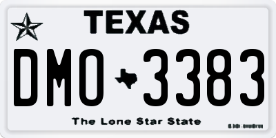 TX license plate DMO3383