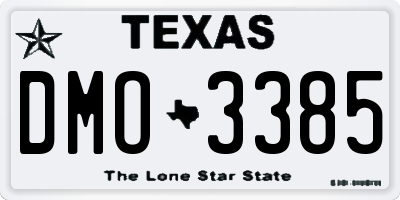 TX license plate DMO3385
