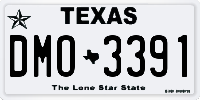 TX license plate DMO3391