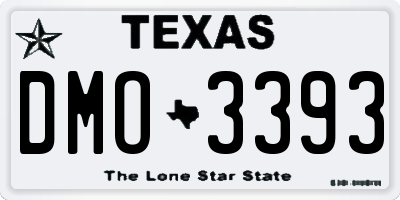 TX license plate DMO3393