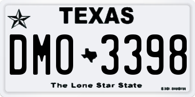 TX license plate DMO3398
